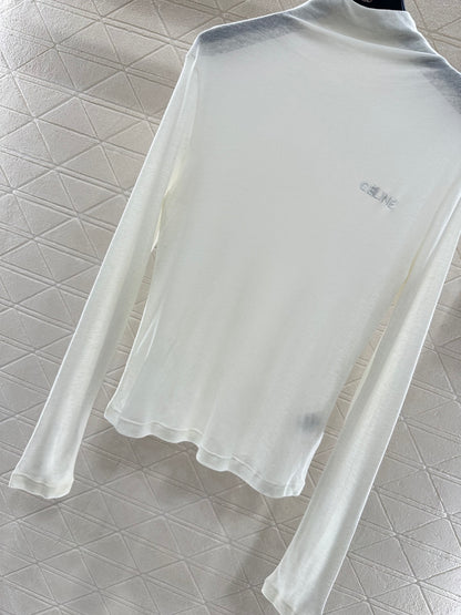 Slim fit letter high neck base shirt