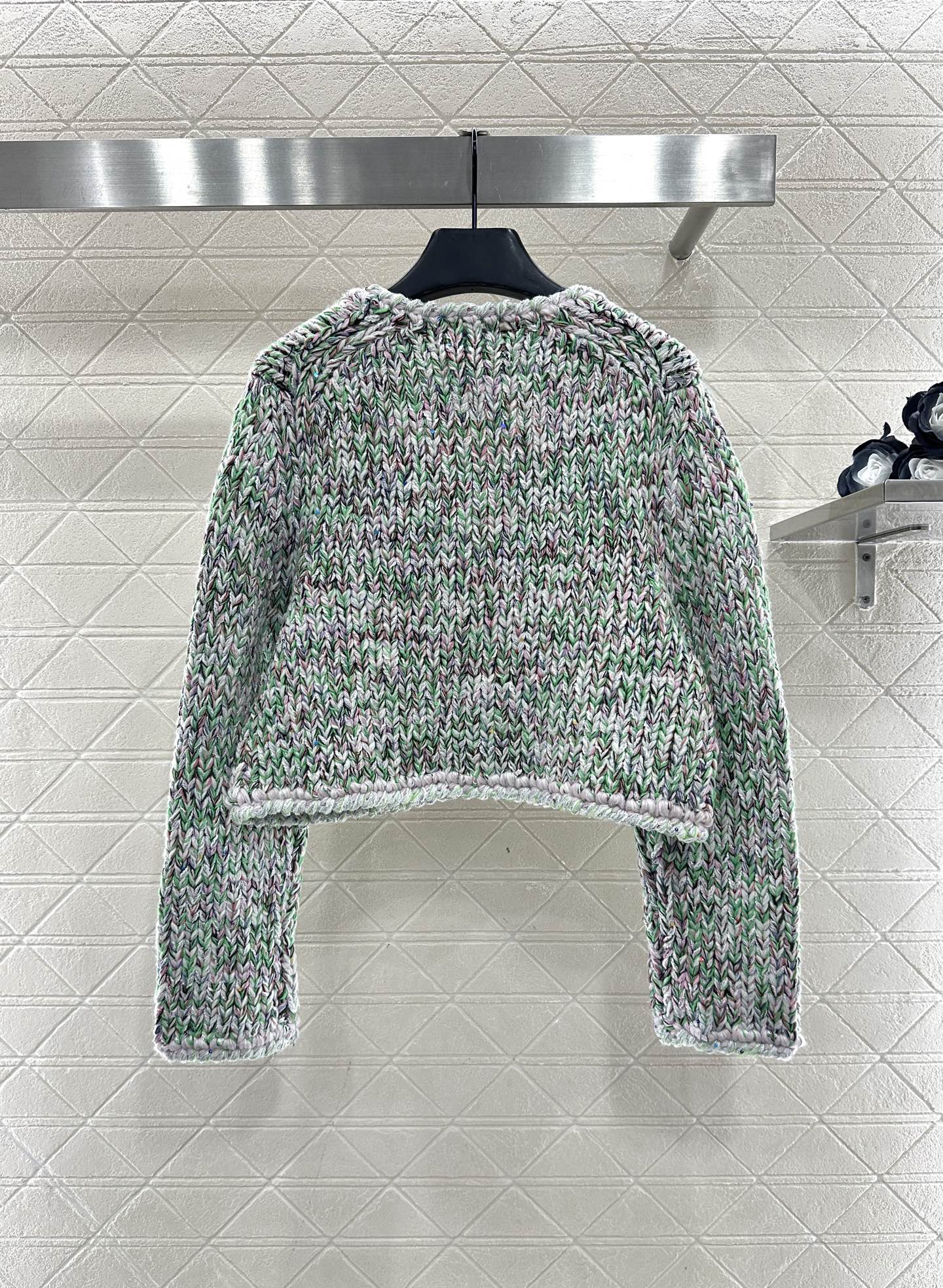 Handmade edge tied knitted cardigan