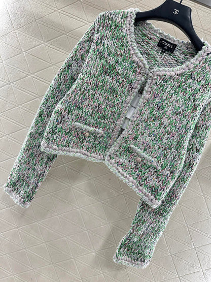 Handmade edge tied knitted cardigan