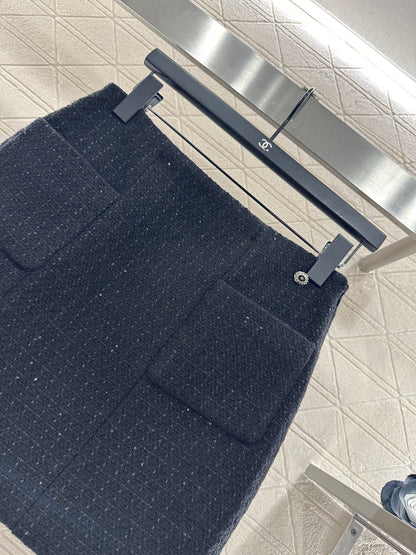 Plaid coarse floral bead dress half skirt