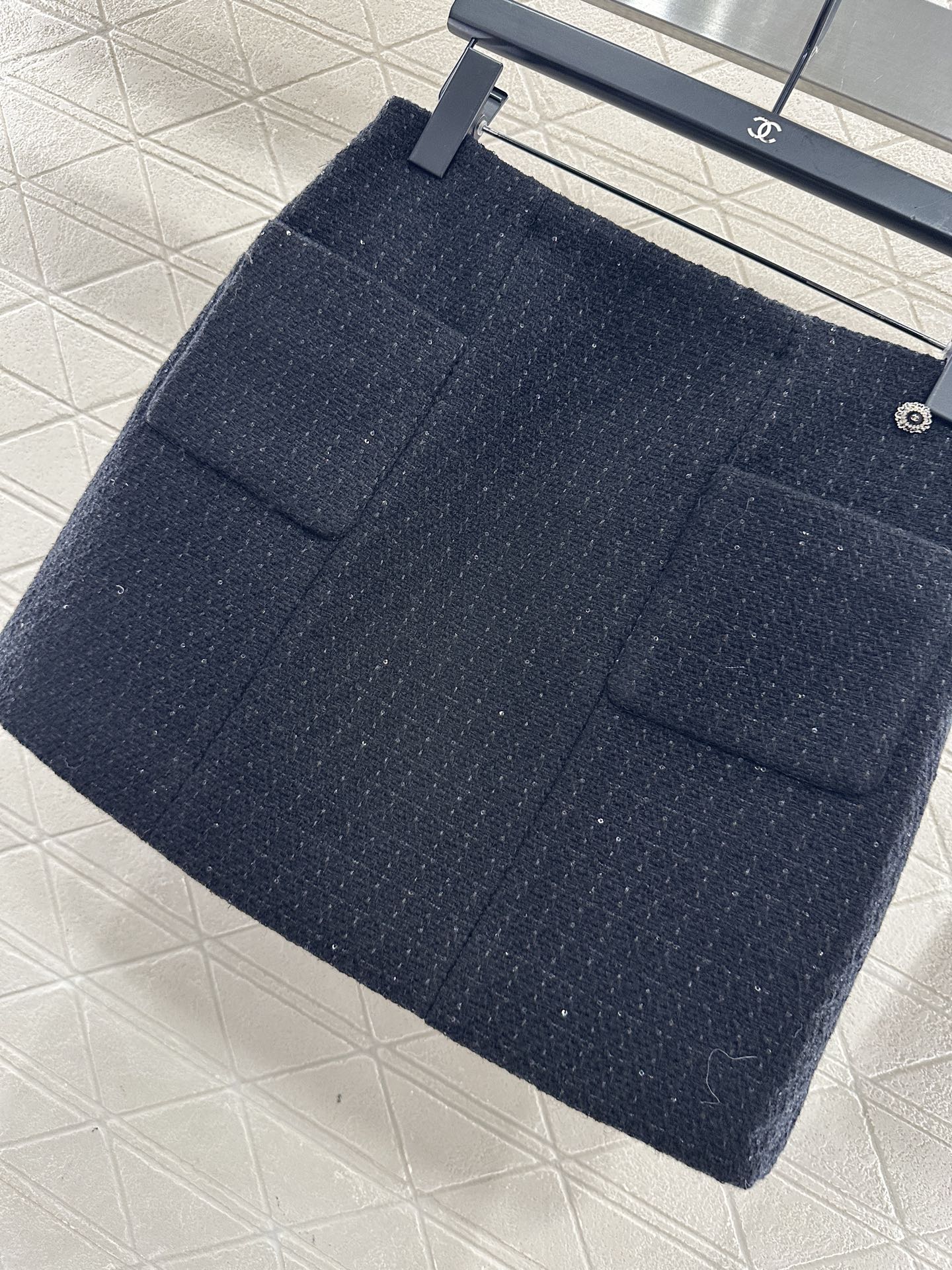 Plaid coarse floral bead dress half skirt