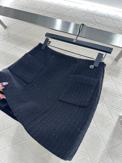 Plaid coarse floral bead dress half skirt