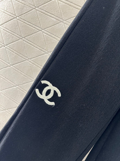 Plucked letter high waist wide leg pants