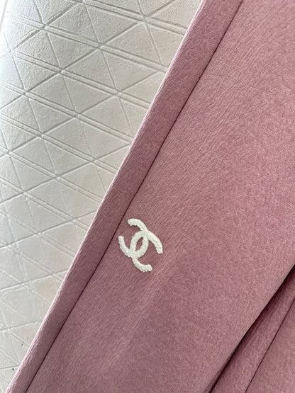 Plucked letter high waist wide leg pants