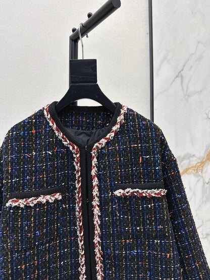 Thousand bird grid woolen woolen white goose down coat