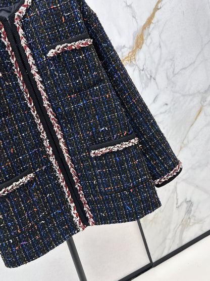 Thousand bird grid woolen woolen white goose down coat