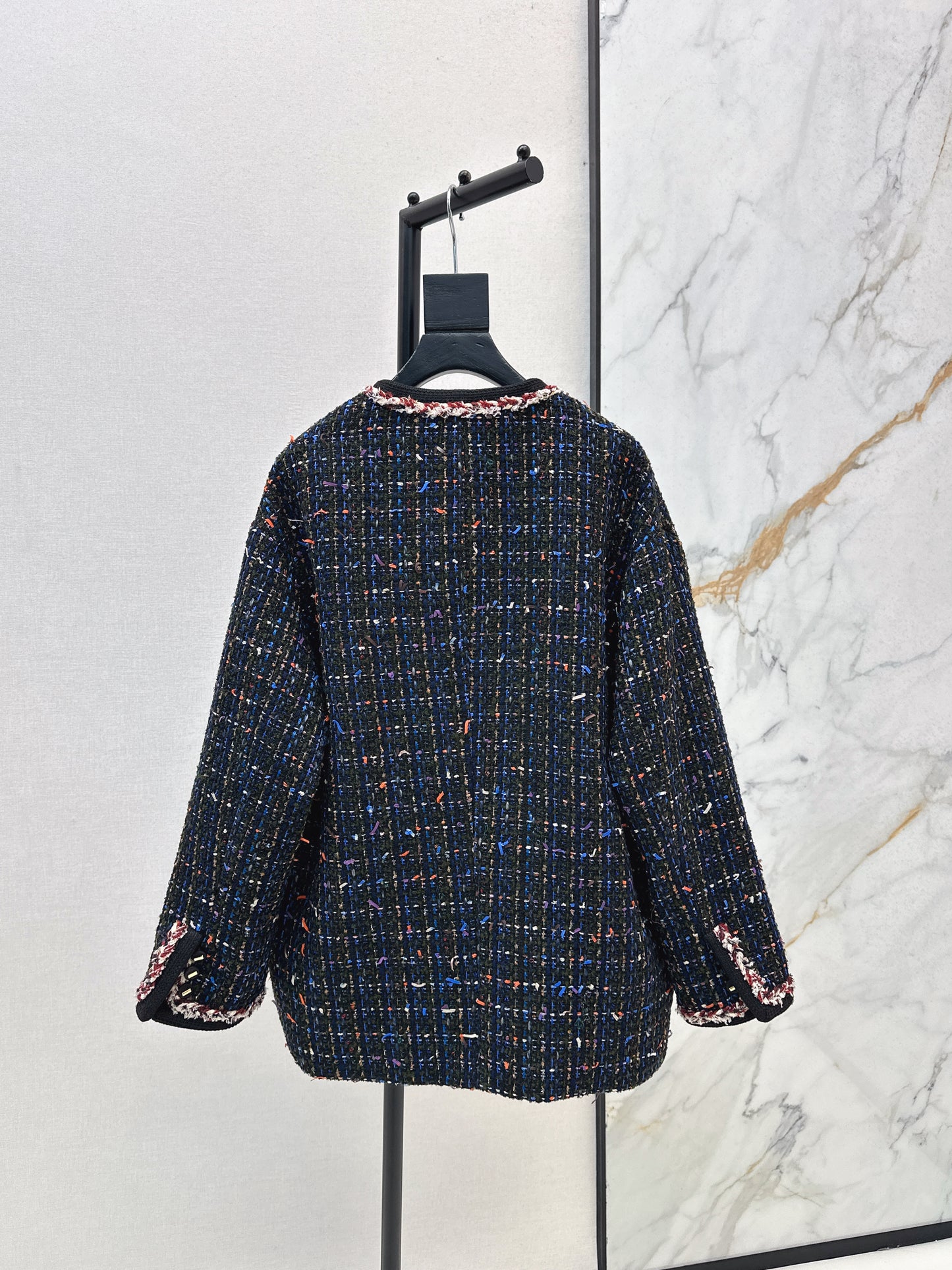 Thousand bird grid woolen woolen white goose down coat