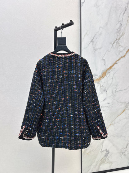 Thousand bird grid woolen woolen white goose down coat