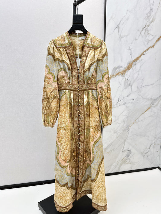 Holiday style printed dress