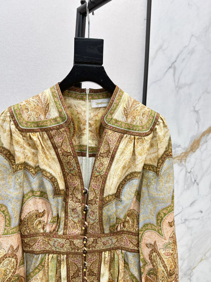 Holiday style printed dress