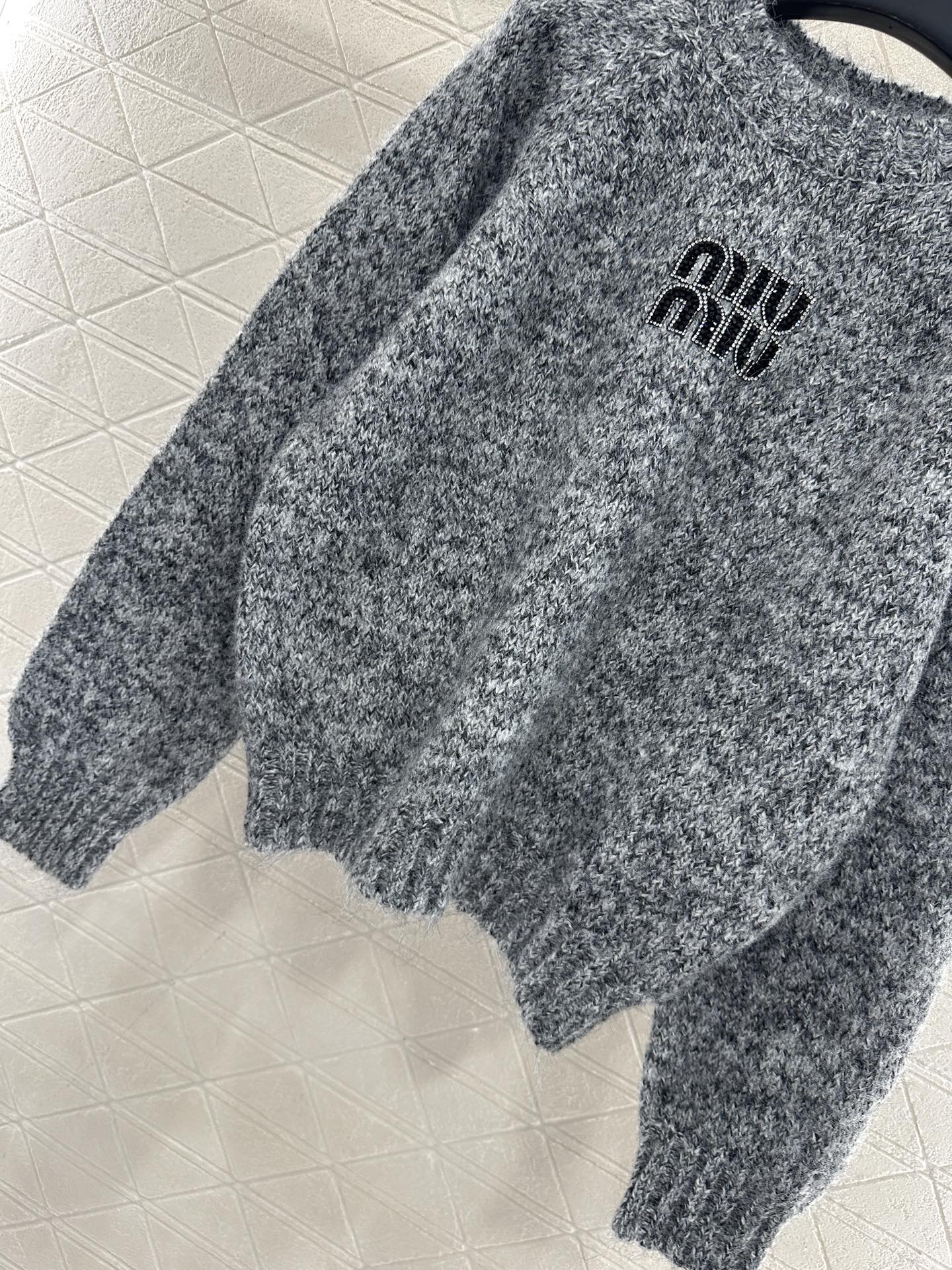 Logo beaded pullover sweater