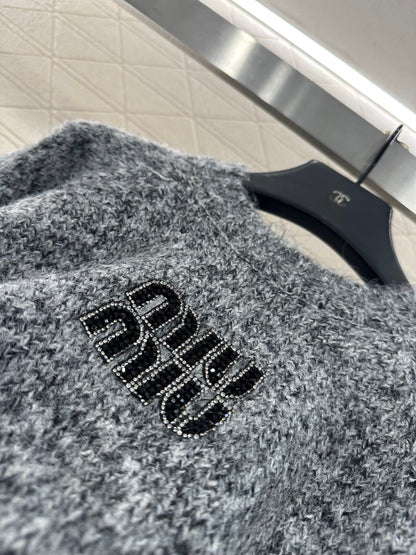 Logo beaded pullover sweater