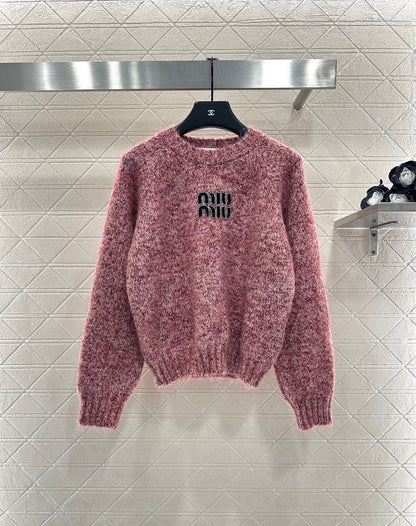 Logo beaded pullover sweater