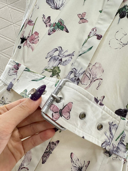 Direct spray printed short sleeved dress