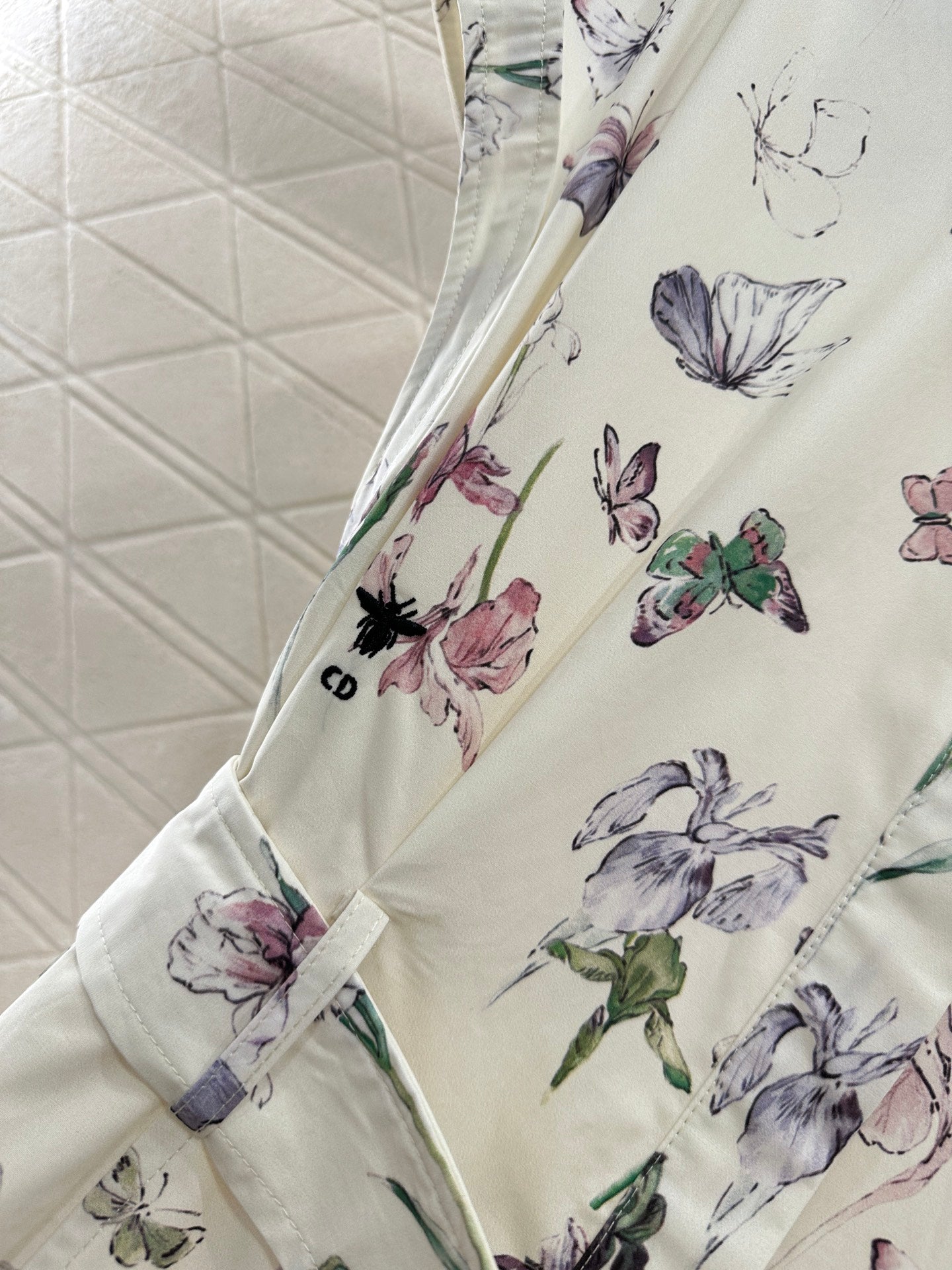 Direct spray printed short sleeved dress