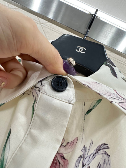 Direct spray printed short sleeved dress