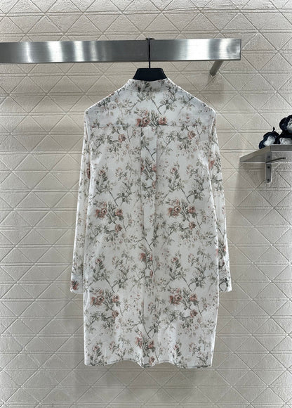 Stacked collar floral shirt