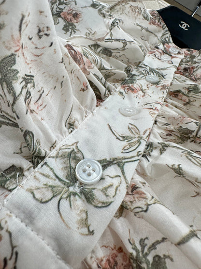 Stacked collar floral shirt