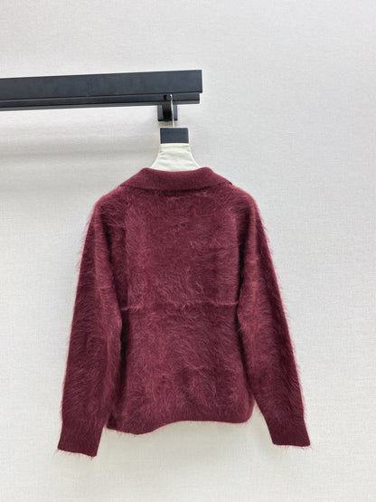 Sparkling woven decorative V-neck sweater