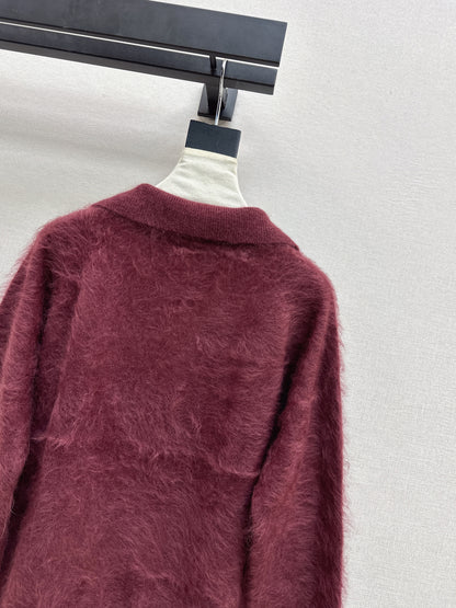 Sparkling woven decorative V-neck sweater