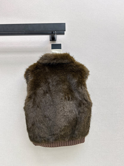 Fox fur patchwork lapel jacket