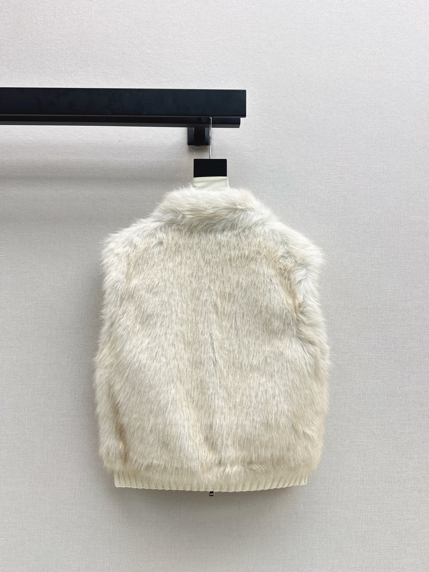 Fox fur patchwork lapel jacket