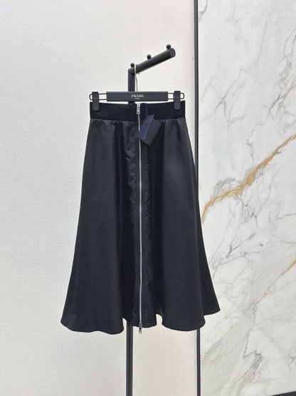 High waisted umbrella shaped nylon skirt