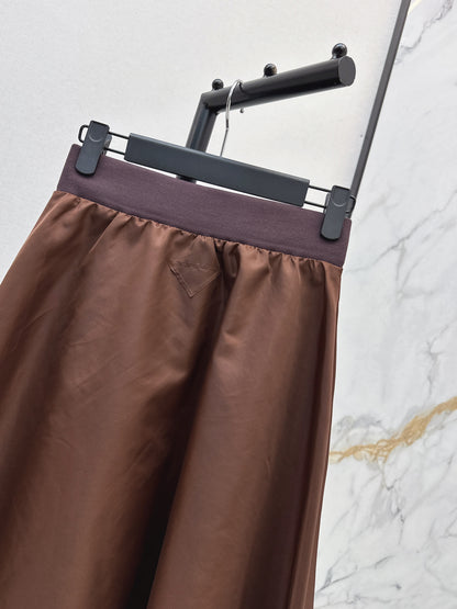 High waisted umbrella shaped nylon skirt