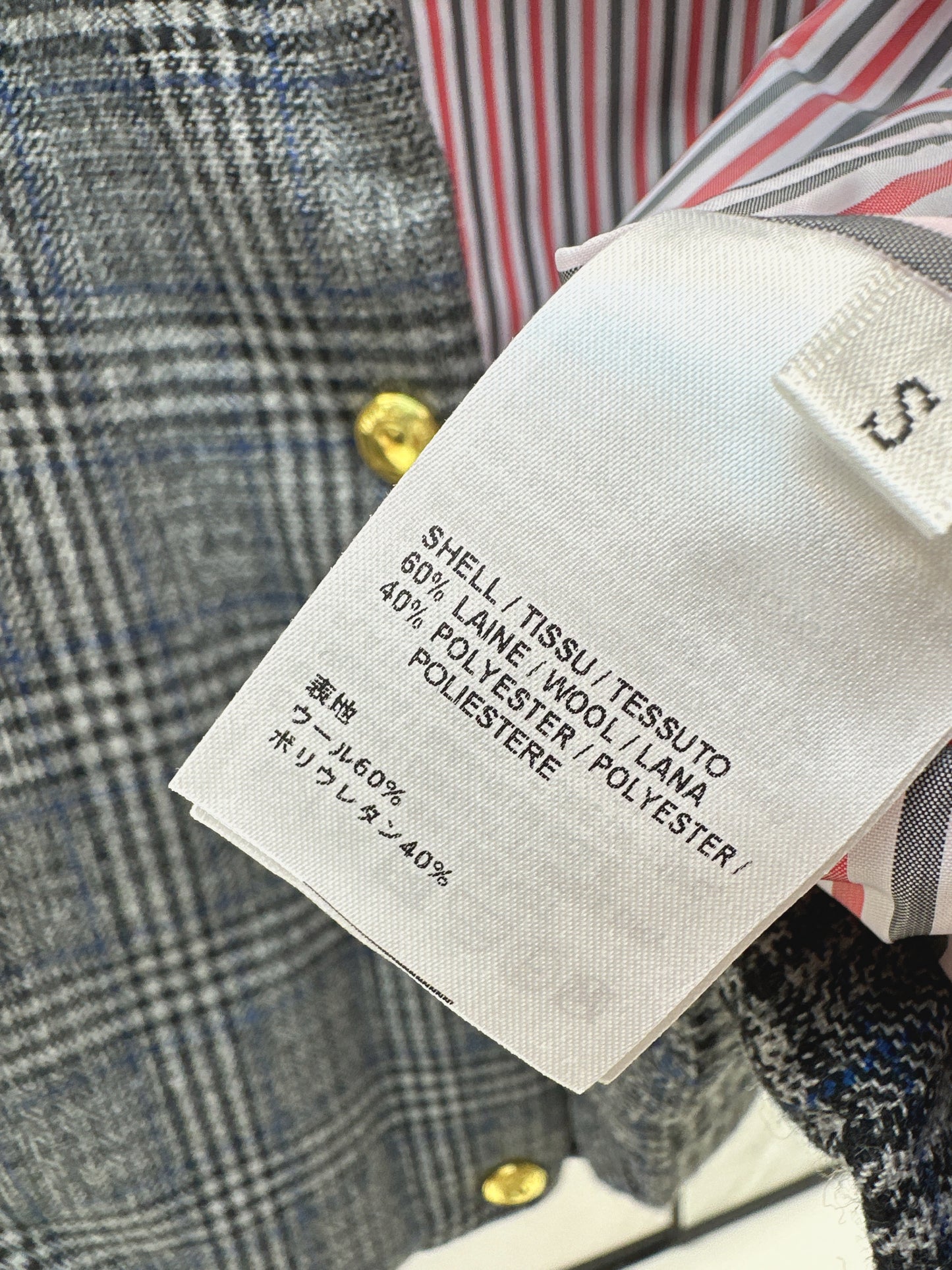 Grey plaid casual cotton jacket