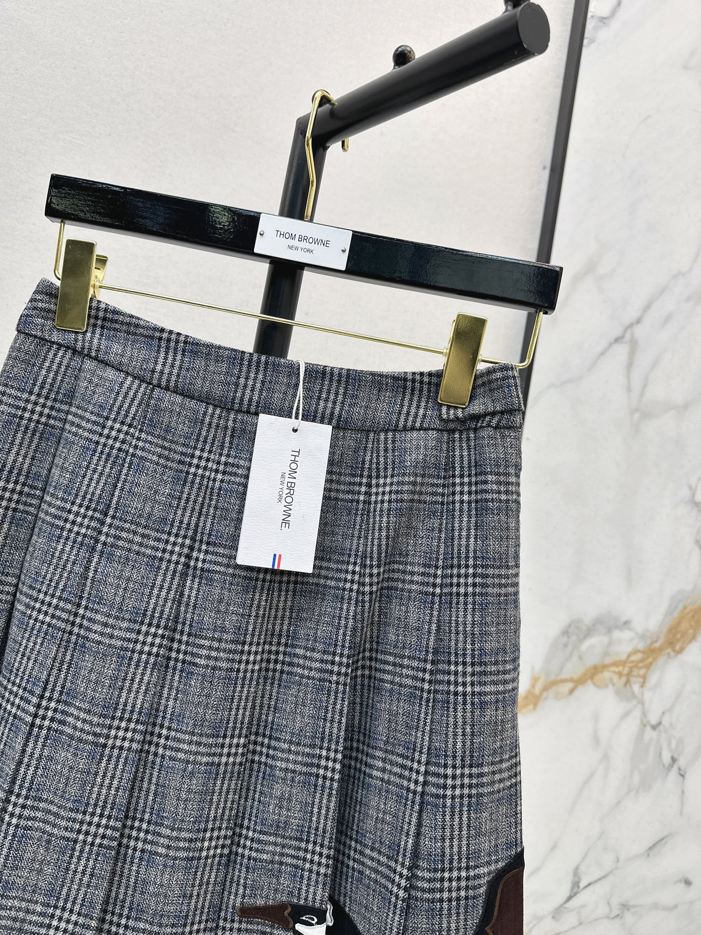 Wild Goose Embroidered plaid Long Half Skirt