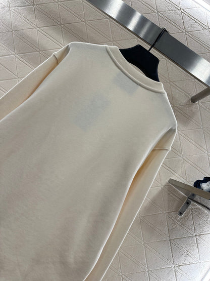 Color blocking letter round neck hoodie