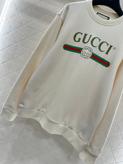 Color blocking letter round neck hoodie