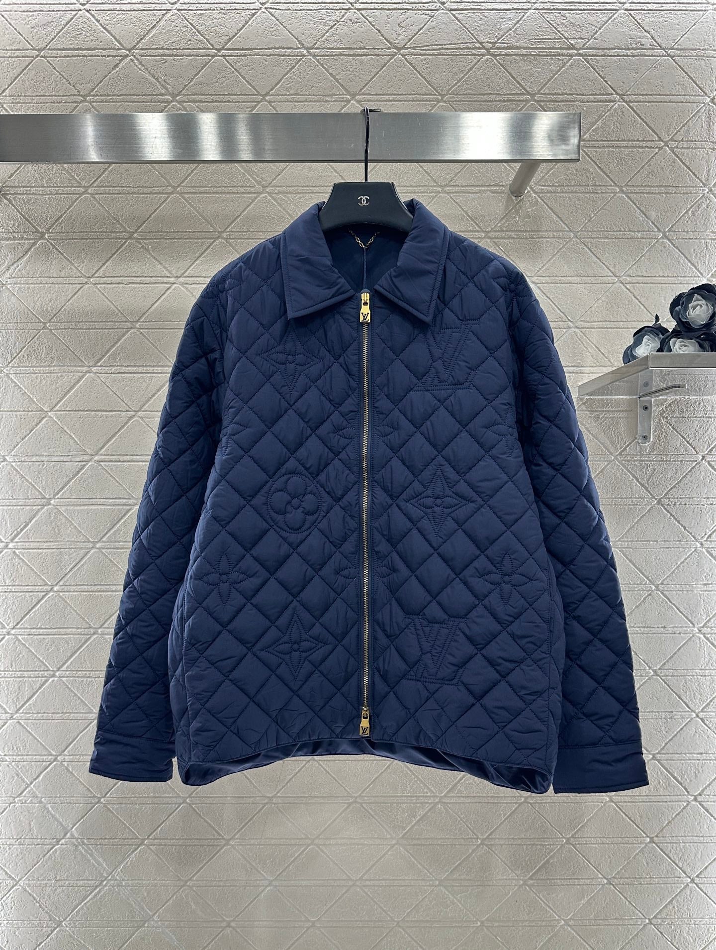 Collar embossed cotton jacket