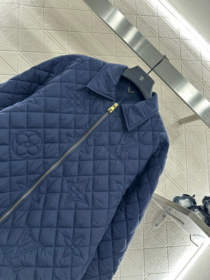 Collar embossed cotton jacket