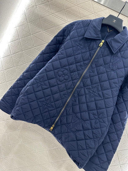 Collar embossed cotton jacket