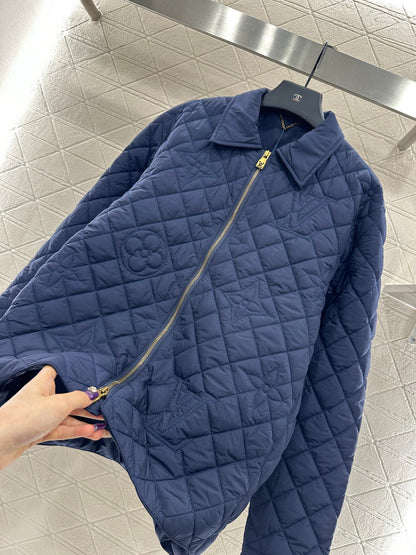 Collar embossed cotton jacket