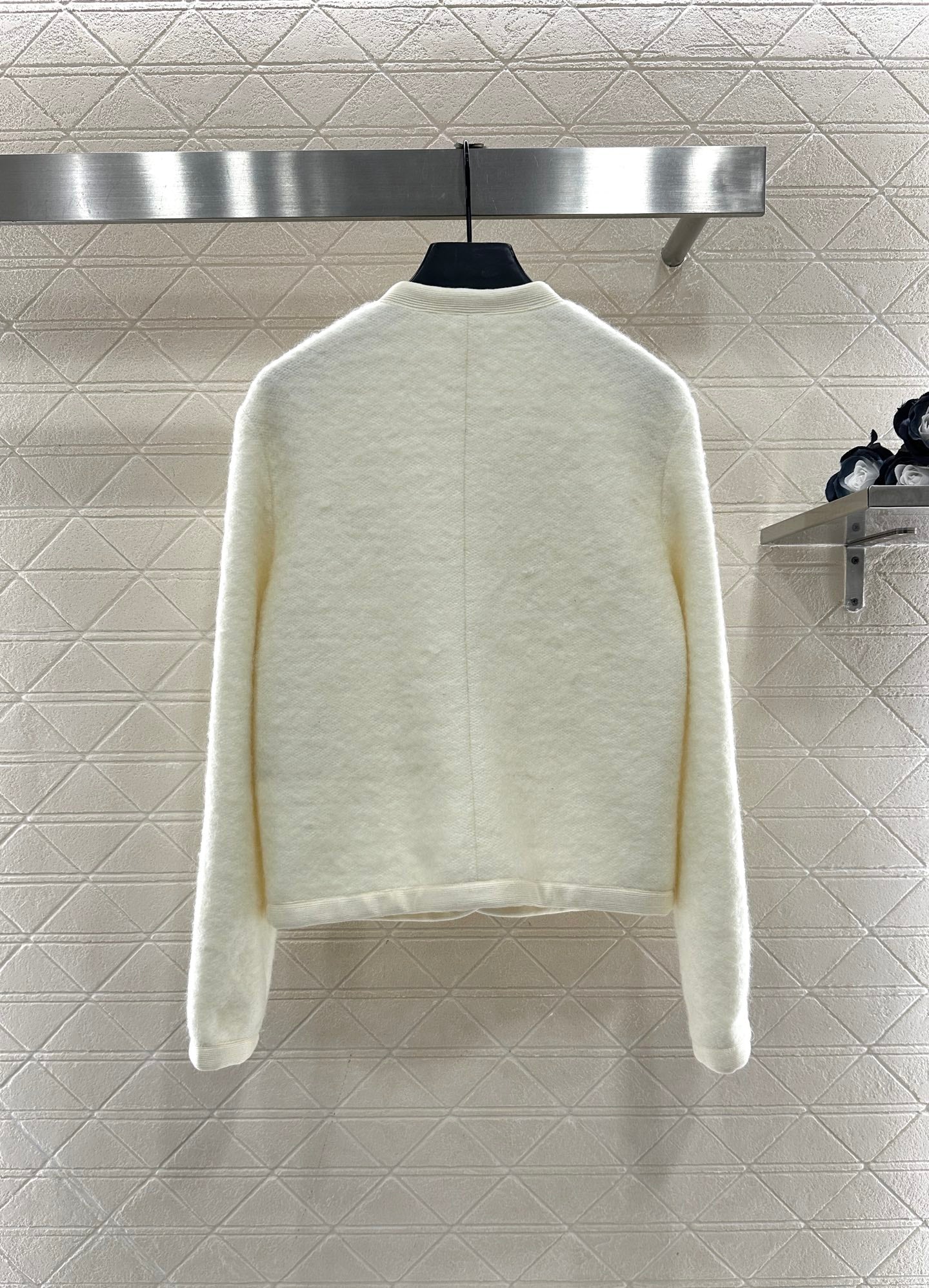 Round neck woolen dress jacket