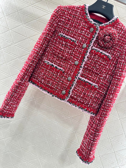 Camellia flower brooch woven outer jacket