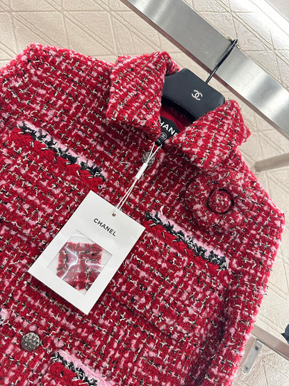 Camellia flower brooch woven jacket