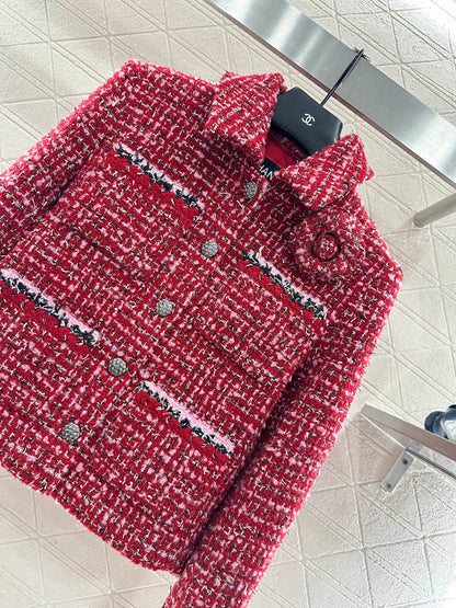 Camellia flower brooch woven jacket