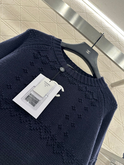 Embroidered crochet sweater