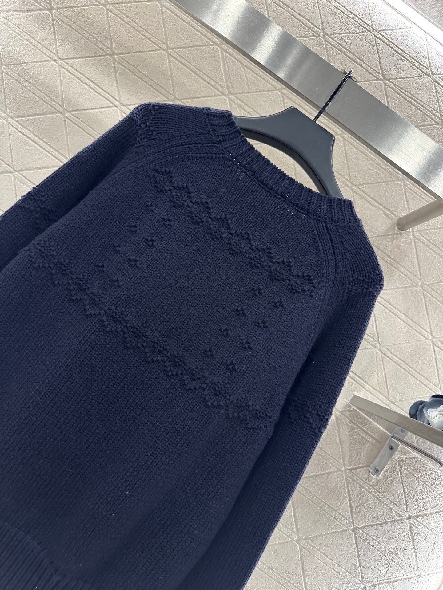 Embroidered crochet sweater