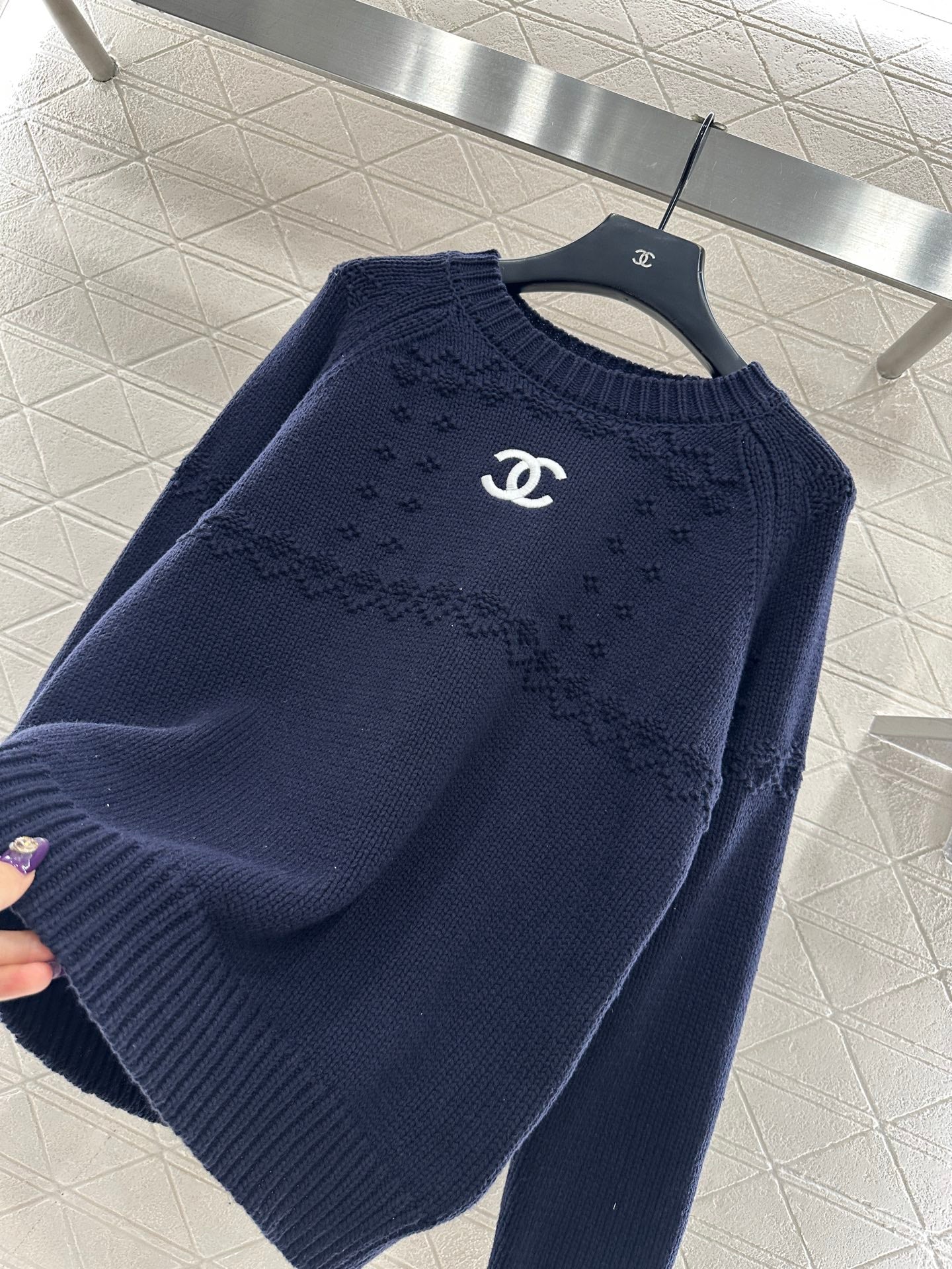 Embroidered crochet sweater