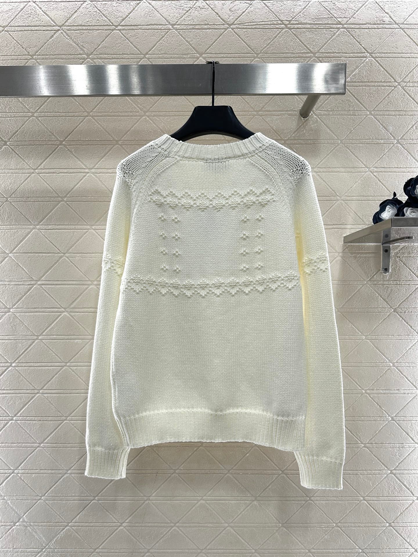 Embroidered crochet sweater