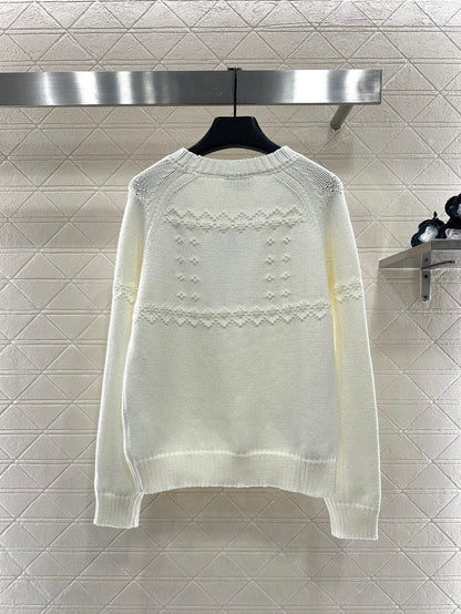 Embroidered crochet sweater