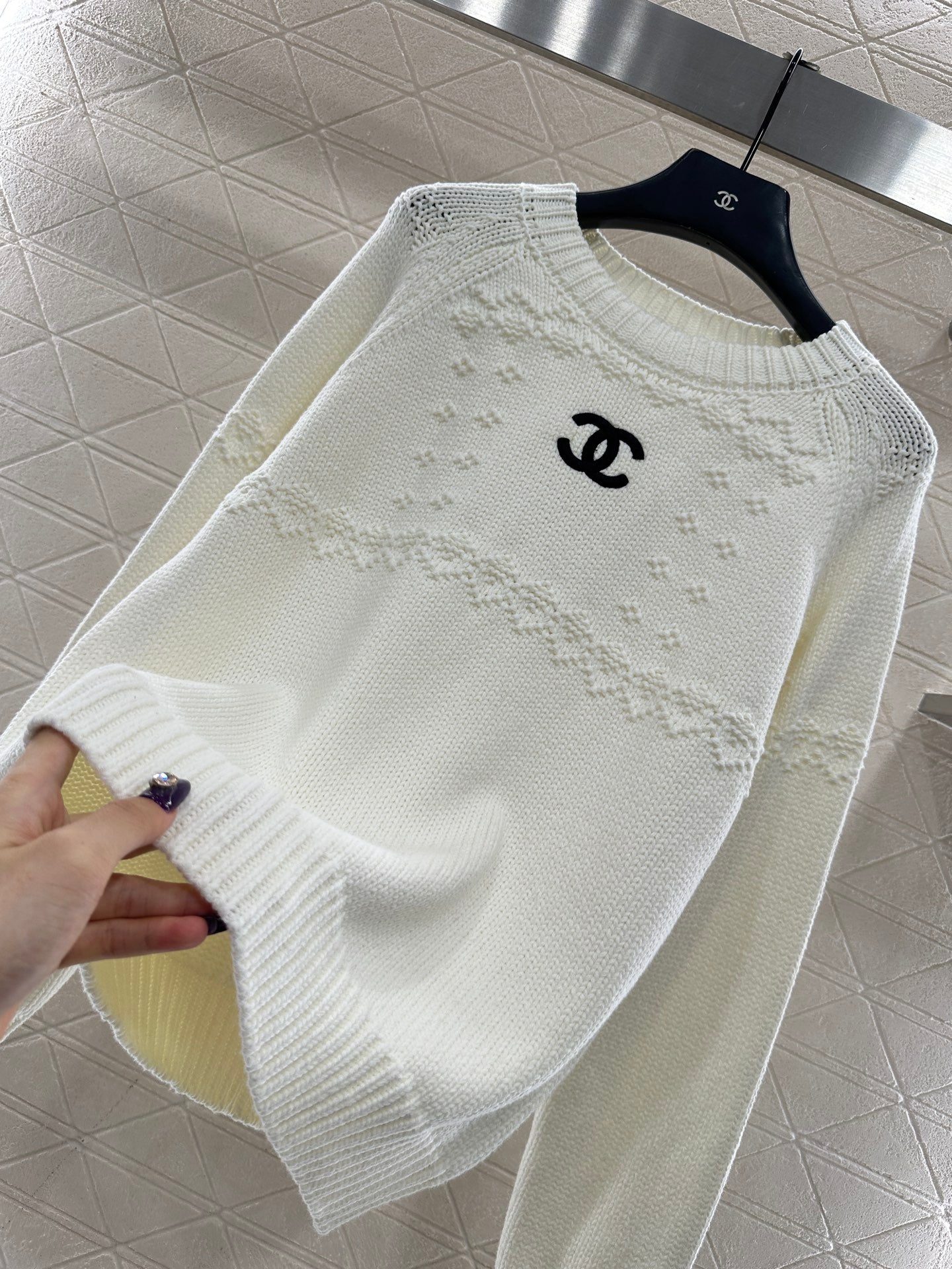 Embroidered crochet sweater