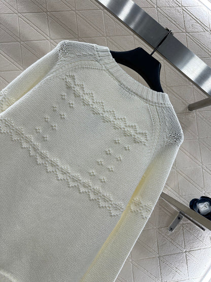 Embroidered crochet sweater