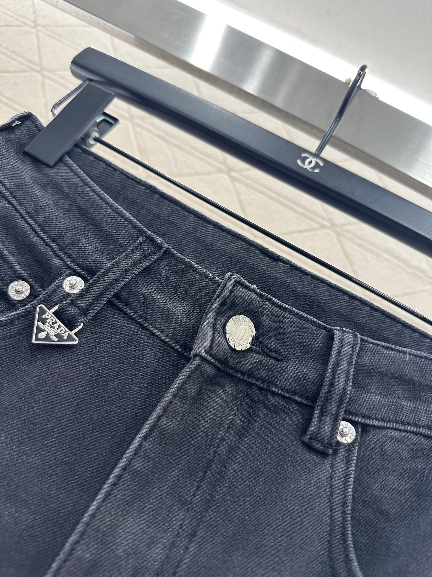 Straight leg denim pants