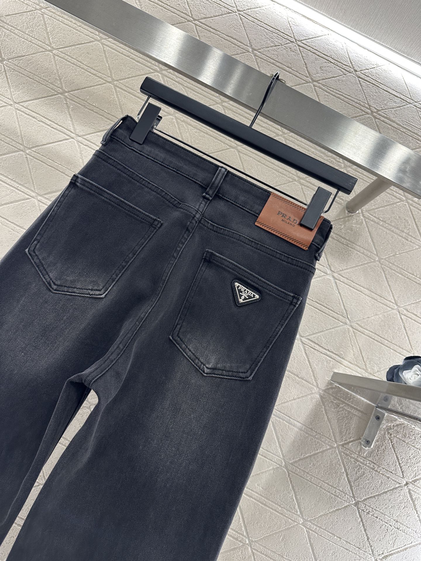 Straight leg denim pants