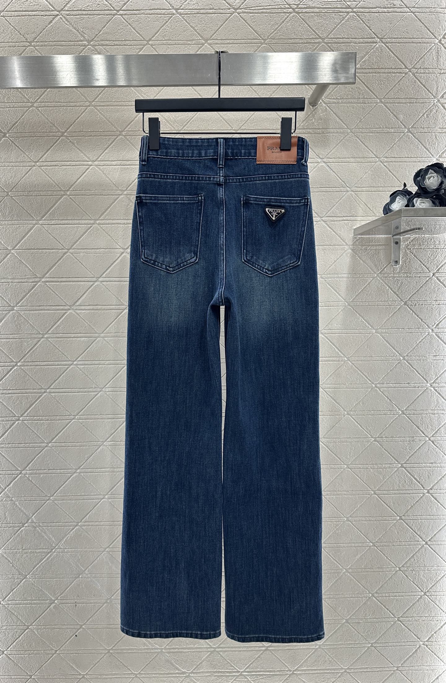 Straight leg denim pants